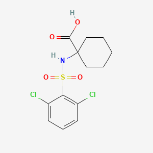 molecular formula C13H15Cl2NO4S B1386163 1-((2,6-Dichlorophenyl)sulfonamido)cyclohexane-1-carboxylic acid CAS No. 885268-92-8
