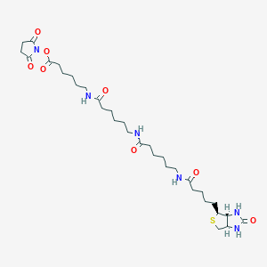 (2,5-dioxopyrrolidin-1-yl) 6-[6-[6-[5-[(3aS,4S,6aR)-2-oxo-1,3,3a,4,6,6a-hexahydrothieno[3,4-d]imidazol-4-yl]pentanoylamino]hexanoylamino]hexanoylamino]hexanoate