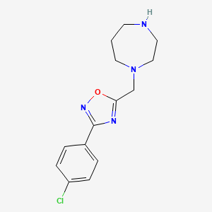 molecular formula C14H17ClN4O B1386168 1-{[3-(4-Chlorophenyl)-1,2,4-oxadiazol-5-yl]methyl}-1,4-diazepane CAS No. 1097791-32-6