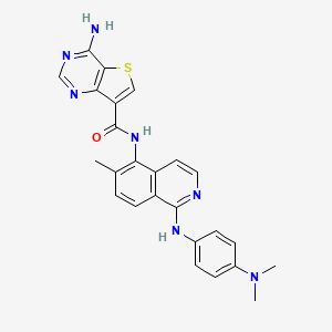 molecular formula C25H23N7OS B13861692 4-amino-N-[1-[4-(dimethylamino)anilino]-6-methylisoquinolin-5-yl]thieno[3,2-d]pyrimidine-7-carboxamide 