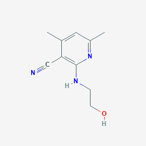 molecular formula C10H13N3O B1386211 2-(2-Hydroxyethylamino)-4,6-dimethylnicotinonitrile CAS No. 1053658-99-3