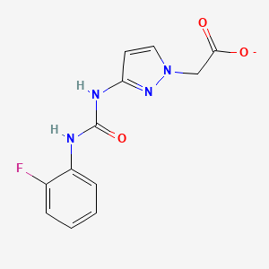 2-(3-(3-(2-Fluorophenyl)ureido)-1H-pyrazol-1-yl)acetate