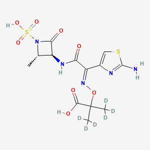 2-[(E)-[1-(2-amino-1,3-thiazol-4-yl)-2-[[(2S,3S)-2-methyl-4-oxo-1-sulfoazetidin-3-yl]amino]-2-oxoethylidene]amino]oxy-3,3,3-trideuterio-2-(trideuteriomethyl)propanoic acid