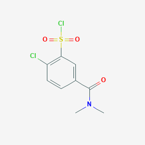 molecular formula C9H9Cl2NO3S B1386221 2-Chloro-5-(dimethylcarbamoyl)benzene-1-sulfonyl chloride CAS No. 90650-30-9