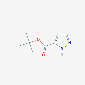 molecular formula C8H12N2O2 B138623 叔丁基 1H-吡唑-3-羧酸酯 CAS No. 141178-50-9