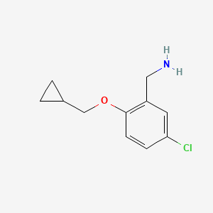 molecular formula C11H14ClNO B1386232 5-Chloro-2-cyclopropylmethoxy-benzylamine CAS No. 1154383-69-3