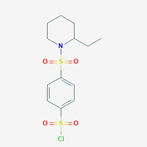 molecular formula C13H18ClNO4S2 B1386238 4-[(2-Ethylpiperidin-1-yl)sulfonyl]benzenesulfonyl chloride CAS No. 1094943-03-9