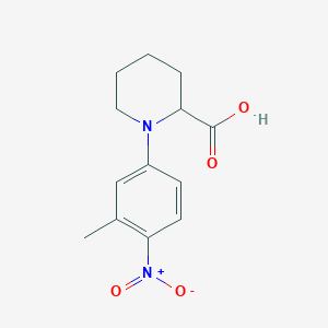 molecular formula C13H16N2O4 B1386259 1-(3-Methyl-4-nitrophenyl)piperidine-2-carboxylic acid CAS No. 1189547-44-1
