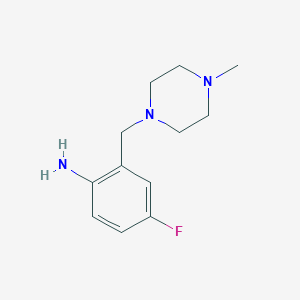 molecular formula C12H18FN3 B1386261 4-Fluoro-2-[(4-methyl-1-piperazinyl)methyl]aniline CAS No. 1153197-28-4