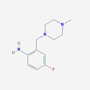 molecular formula C12H18FN3 B1386261 4-フルオロ-2-[(4-メチル-1-ピペラジニル)メチル]アニリン CAS No. 1153197-28-4