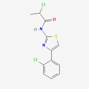 molecular formula C12H10Cl2N2OS B1386279 2-Chloro-N-[4-(2-chlorophenyl)-1,3-thiazol-2-yl]propanamide CAS No. 1154999-88-8