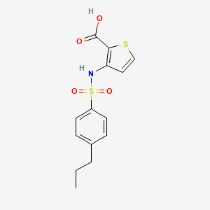 molecular formula C14H15NO4S2 B1386282 3-{[(4-Propylphenyl)sulfonyl]amino}thiophene-2-carboxylic acid CAS No. 1153238-87-9