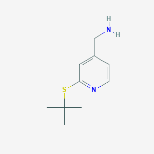molecular formula C10H16N2S B1386286 [2-(Tert-butylsulfanyl)pyridin-4-yl]methanamine CAS No. 1156217-06-9