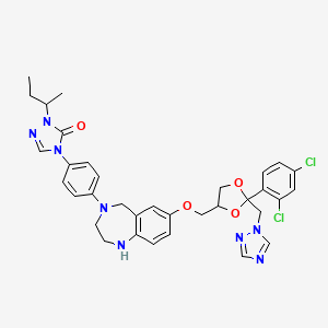 2-Butan-2-yl-4-[4-[7-[[2-(2,4-dichlorophenyl)-2-(1,2,4-triazol-1-ylmethyl)-1,3-dioxolan-4-yl]methoxy]-1,2,3,5-tetrahydro-1,4-benzodiazepin-4-yl]phenyl]-1,2,4-triazol-3-one