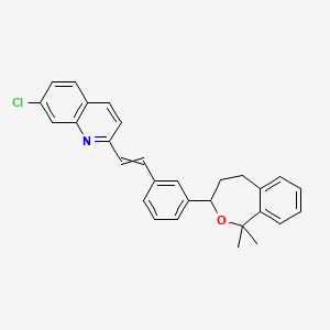 Quinoline, 7-chloro-2-[2-[3-(1,3,4,5-tetrahydro-1,1-dimethyl-2-benzoxepin-3-yl)phenyl]ethenyl]-; 7-Chloro-2-{2-[3-(1,1-dimethyl-1,3,4,5-tetrahydrobenzo[c]-oxepin-3-yl)phenyl]vinyl}quinoline; Montelukast Cyclizate Ether Impurity; Montelukast Cyclizate