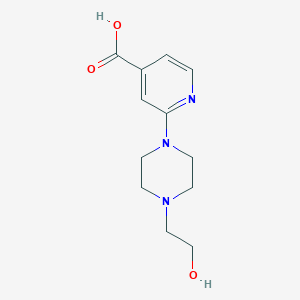 molecular formula C12H17N3O3 B1386300 2-[4-(2-羟乙基)-1-哌嗪基]-异烟酸 CAS No. 1156112-29-6