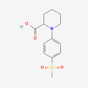 molecular formula C13H17NO4S B1386314 1-[(4-Methylsulfonyl)phenyl]piperidine-2-carboxylic acid CAS No. 1190092-56-8