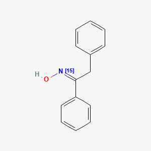 molecular formula C14H13NO B13863181 (1E)-1,2-Diphenylethanone Oxime-15N; (E)-2-Phenylacetophenone Oxime-15N 