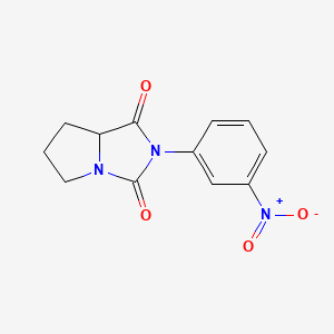 molecular formula C12H11N3O4 B1386321 2-(3-nitrophenyl)tetrahydro-1H-pyrrolo[1,2-c]imidazole-1,3(2H)-dione CAS No. 1189765-13-6
