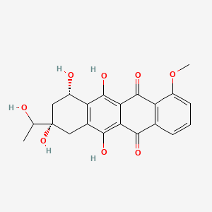 molecular formula C21H20O8 B13863245 (8S,10S)-7,8,9,10-Tetrahydro-6,8,10,11-tetrahydroxy-8-(1-hydroxyethyl)-1-methoxy-5,12-naphthacenedione CAS No. 28008-51-7