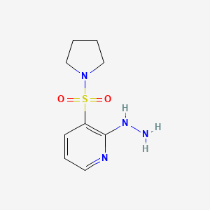molecular formula C9H14N4O2S B1386326 2-Hydrazino-3-(pyrrolidin-1-ylsulfonyl)pyridine CAS No. 1155916-50-9