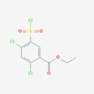 molecular formula C9H7Cl3O4S B1386327 Ethyl 2,4-dichloro-5-(chlorosulfonyl)benzoate CAS No. 924859-49-4