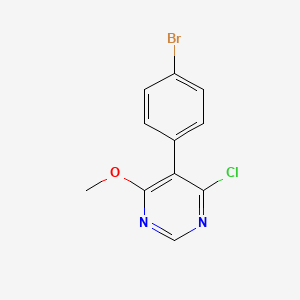 molecular formula C11H8BrClN2O B13863443 5-(4-Bromophenyl)-4-chloro-6-methoxypyrimidine 