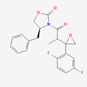 molecular formula C21H19F2NO4 B13863452 (4S)-4-Benzyl-3-(2-(2-(2,5-difluorophenyl)oxiran-2-yl)propanoyl)oxazolidin-2-one 