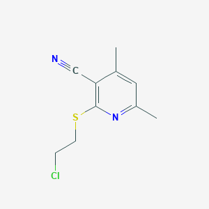molecular formula C10H11ClN2S B1386347 2-(2-Chloroethylsulfanyl)-4,6-dimethylnicotinonitrile CAS No. 1053659-34-9