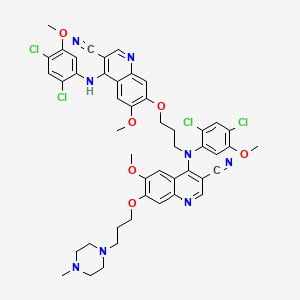 7-[3-(2,4-dichloro-N-[3-cyano-6-methoxy-7-[3-(4-methylpiperazin-1-yl)propoxy]quinolin-4-yl]-5-methoxyanilino)propoxy]-4-(2,4-dichloro-5-methoxyanilino)-6-methoxyquinoline-3-carbonitrile