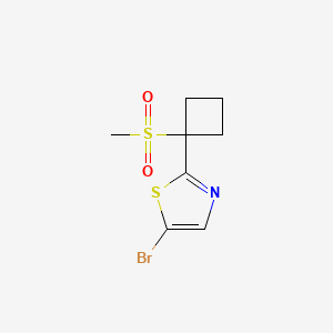 molecular formula C8H10BrNO2S2 B13863514 5-Bromo-2-(1-methylsulfonylcyclobutyl)-1,3-thiazole 