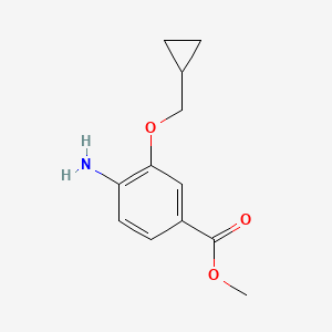 molecular formula C12H15NO3 B1386352 Methyl 4-amino-3-(cyclopropylmethoxy)benzoate CAS No. 1154342-13-8