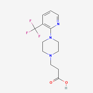 molecular formula C13H16F3N3O2 B1386359 3-{4-[3-(Trifluoromethyl)pyridin-2-yl]piperazin-1-yl}propanoic acid CAS No. 1155625-56-1