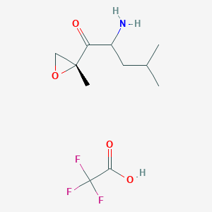 molecular formula C11H18F3NO4 B13863668 (2S)-2-Amino-4-methyl-1-[(2R)-2-methyl-2-oxiranyl]-1-pentanone 2,2,2-Trifluoroacetate 