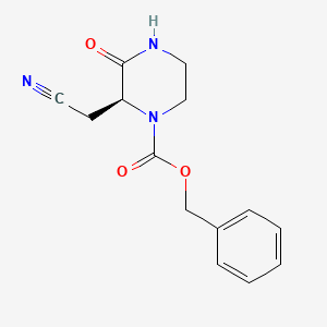 molecular formula C14H15N3O3 B13863681 Benzyl (S)-2-(Cyanomethyl)-3-oxopiperazine-1-carboxylate 