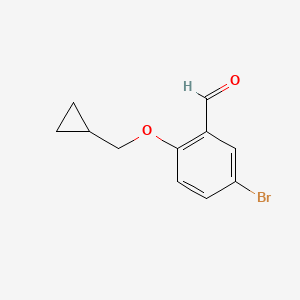 molecular formula C11H11BrO2 B1386372 5-Bromo-2-(cyclopropylmethoxy)benzaldehyde CAS No. 1156170-18-1