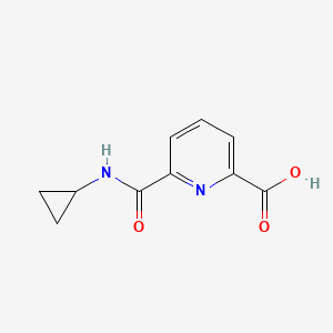 molecular formula C10H10N2O3 B1386375 6-(Cyclopropylcarbamoyl)pyridine-2-carboxylic acid CAS No. 1154984-73-2