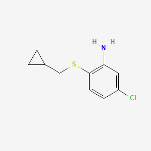 molecular formula C10H12ClNS B1386378 5-氯-2-环丙基甲硫基苯胺 CAS No. 1154384-91-4