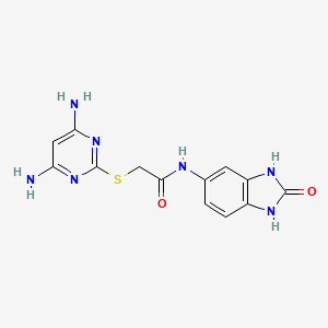 2-[(4,6-Diamino-2-pyrimidinyl)thio]-N-(2,3-dihydro-2-oxo-1H-benzimidazol-5-yl)acetamide