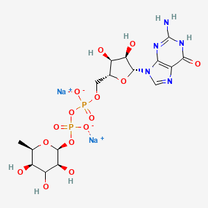 disodium;[[(2R,3S,4R,5R)-5-(2-amino-6-oxo-1H-purin-9-yl)-3,4-dihydroxyoxolan-2-yl]methoxy-oxidophosphoryl] [(2S,3S,5R,6R)-3,4,5-trihydroxy-6-methyloxan-2-yl] phosphate