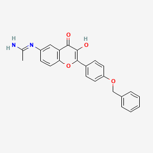 N'-[3-hydroxy-4-oxo-2-(4-phenylmethoxyphenyl)chromen-6-yl]ethanimidamide