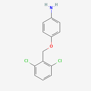 molecular formula C13H11Cl2NO B13864073 4-[(2,6-Dichlorophenyl)methoxy]aniline 