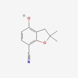 molecular formula C11H11NO2 B13864080 4-hydroxy-2,2-dimethyl-3H-1-benzofuran-7-carbonitrile 