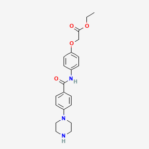 Ethyl 2-[4-[(4-piperazin-1-ylbenzoyl)amino]phenoxy]acetate