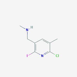 molecular formula C8H10ClIN2 B13864245 1-(6-chloro-2-iodo-5-methylpyridin-3-yl)-N-methylmethanamine 