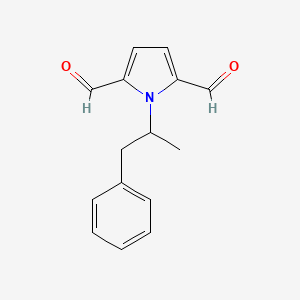 molecular formula C15H15NO2 B13864258 1-(1-Phenylpropan-2-yl)-1H-pyrrole-2,5-dicarbaldehyde 