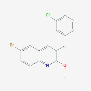 molecular formula C17H13BrClNO B13864362 6-Bromo-3-[(3-chlorophenyl)methyl]-2-methoxyquinoline 