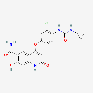 molecular formula C20H17ClN4O5 B13864455 4-[3-Chloro-4-[[(cyclopropylamino)carbonyl]amino]phenoxy]-1,2-dihydro-7-hydroxy-2-oxo-6-quinolinecarboxamide 