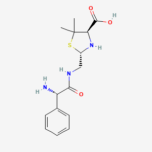 molecular formula C15H21N3O3S B13864493 (2S,4R)-2-[[[(2S)-2-amino-2-phenylacetyl]amino]methyl]-5,5-dimethyl-1,3-thiazolidine-4-carboxylic acid 