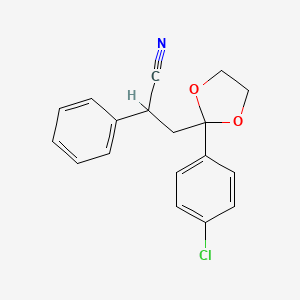 3-(2-(4-Chlorophenyl)-1,3-dioxolan-2-yl)-2-phenylpropanenitrile